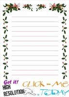 Free printable Christmas stationery borders of holies with lines 6